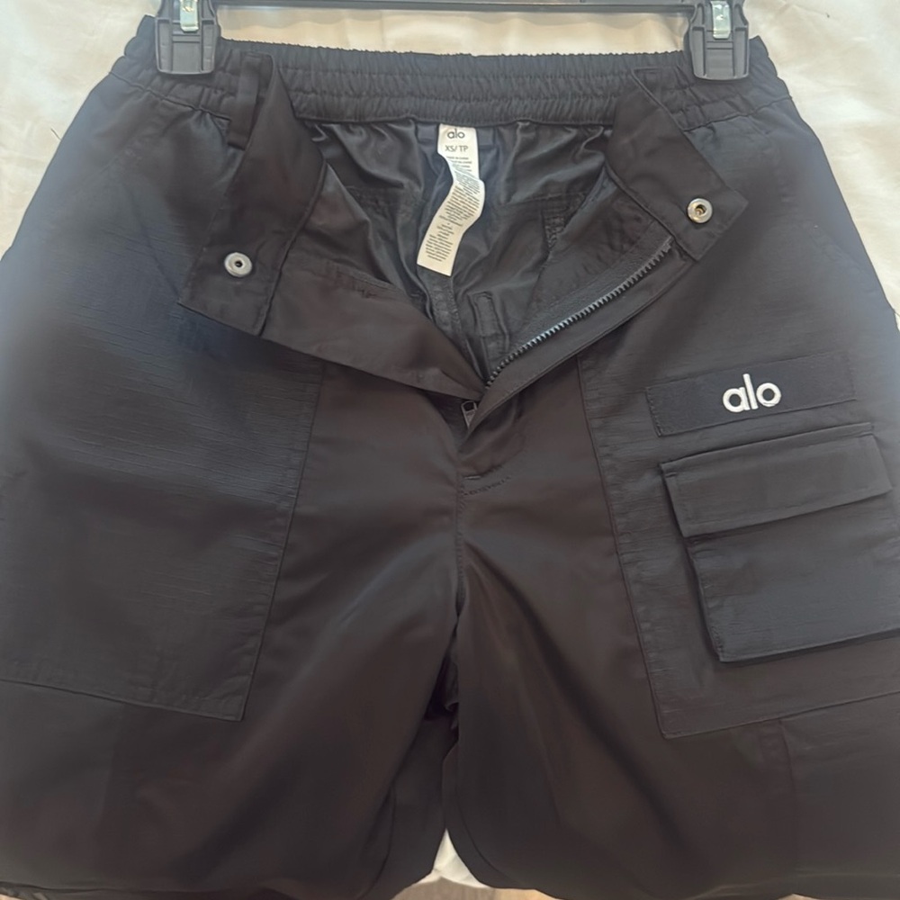 Black nylon pants